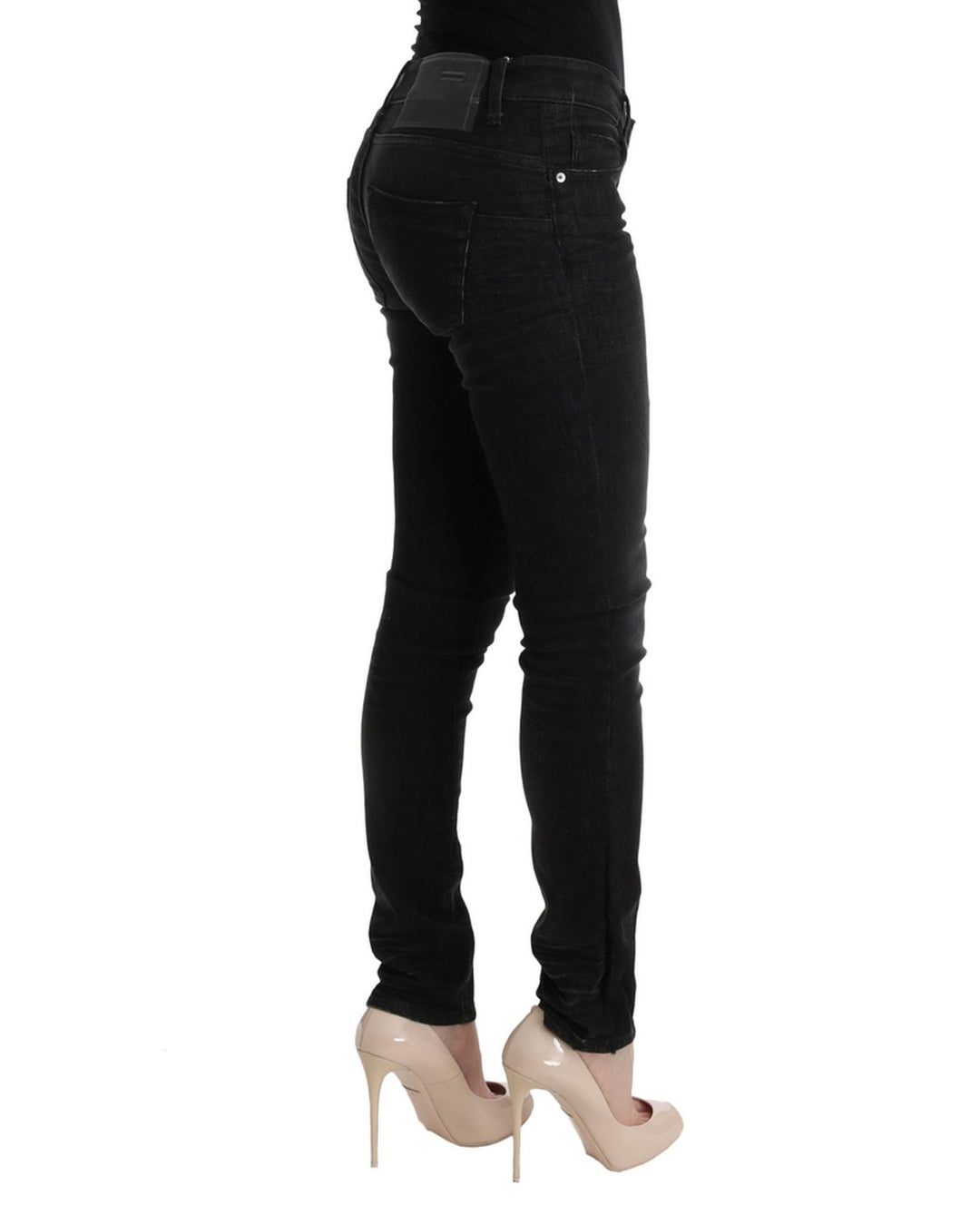 Authentic ACHT Slim Fit Black Jeans with Logo Details W26 US Women