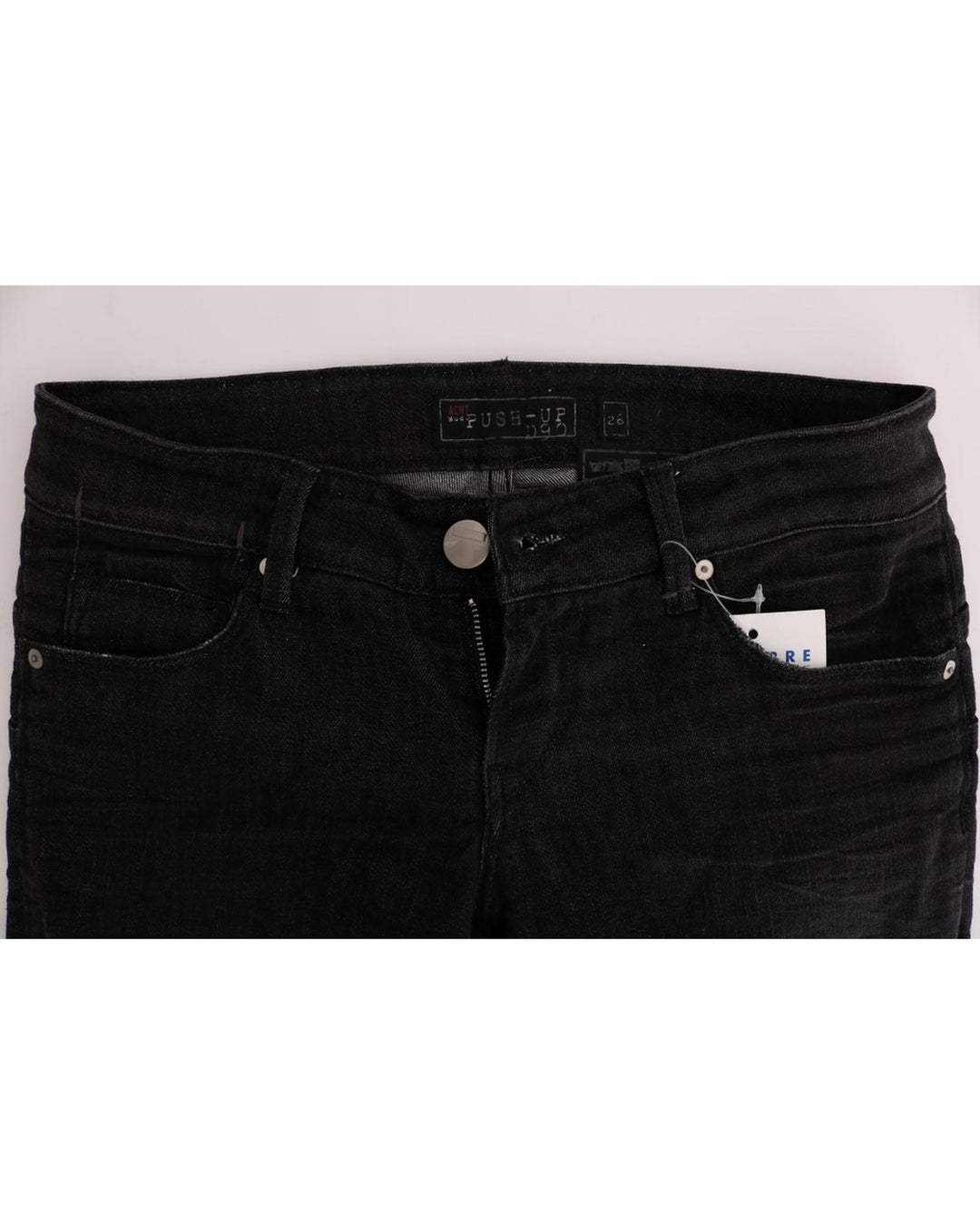 Authentic ACHT Slim Fit Black Jeans with Logo Details W26 US Women