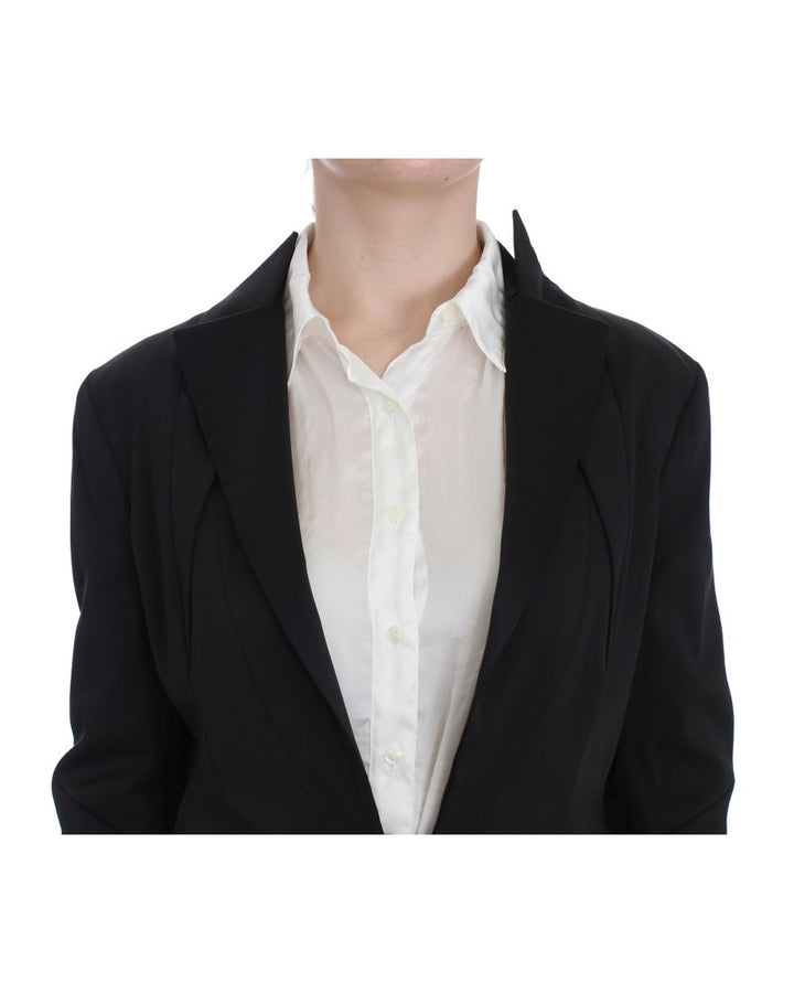 EXTE Black Stretch Blazer Jacket 42 IT Women