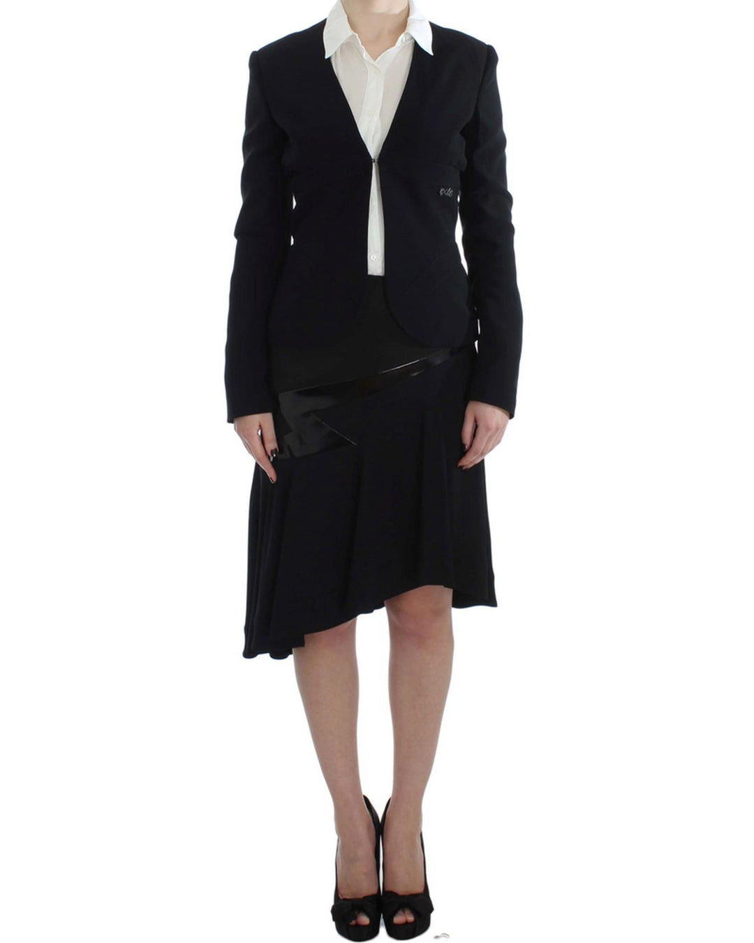 EXTE Two Piece Skirt Suit with Hook Closure and Logo Details 42 IT Women