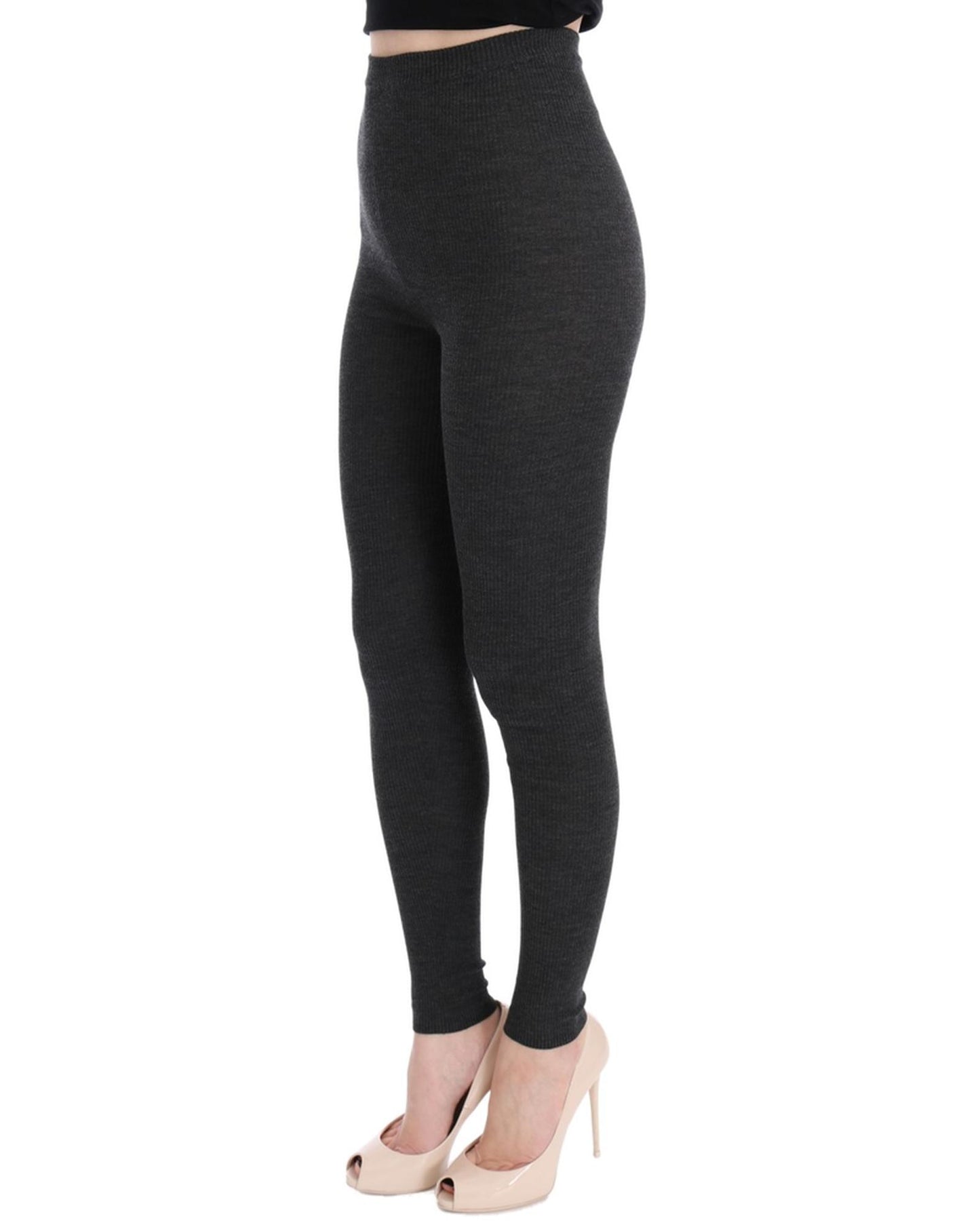 High Waist Wool Tights Pants 40 IT Women