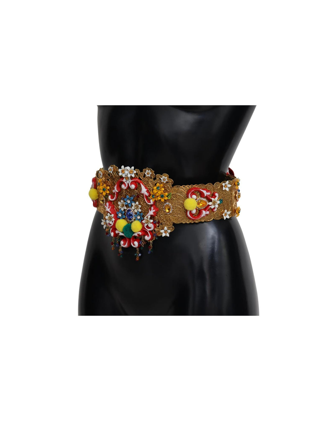 Floral Crystal Embellished Wide Waist Belt 42 IT Women