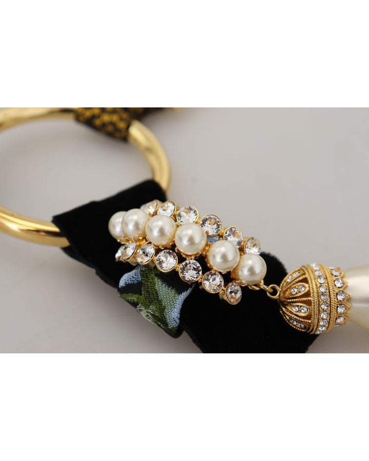 Gorgeous Dolce & Gabbana Gold Brass Pearl Statement Necklace One Size Women