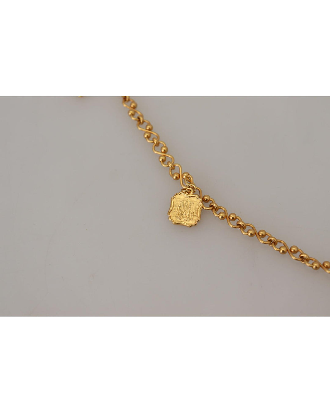 Gold Tone Brass Chain with Cross Pendant One Size Women