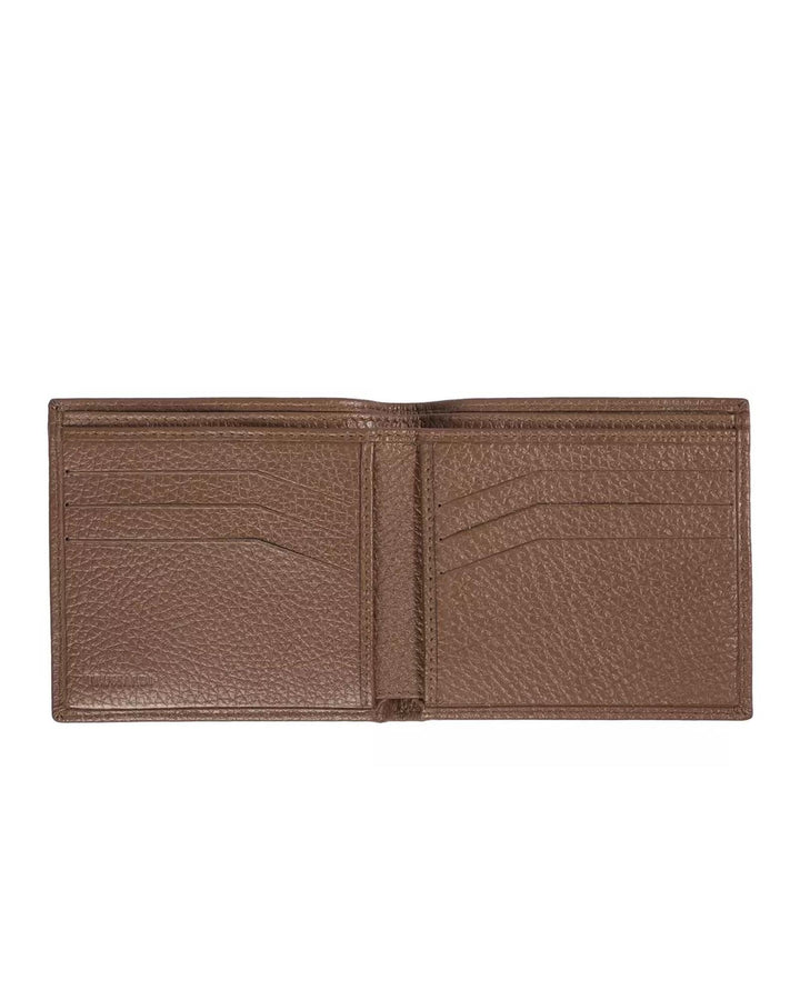 Embossed Leather Mens Wallet with Book Opening One Size Men