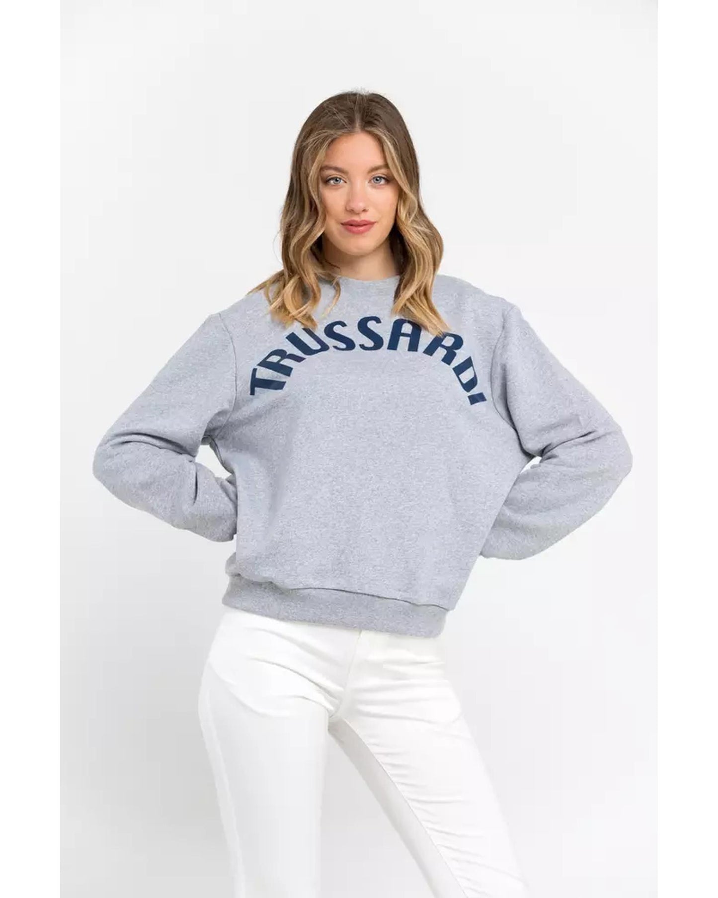 Oversized Round-neck Sweatshirt with Maxi Lettering M Women