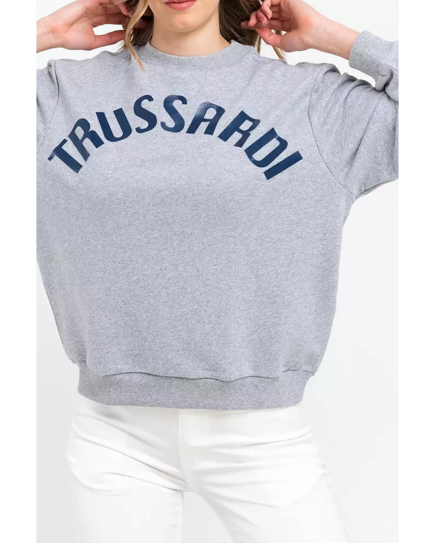 Oversized Round-neck Sweatshirt with Maxi Lettering M Women