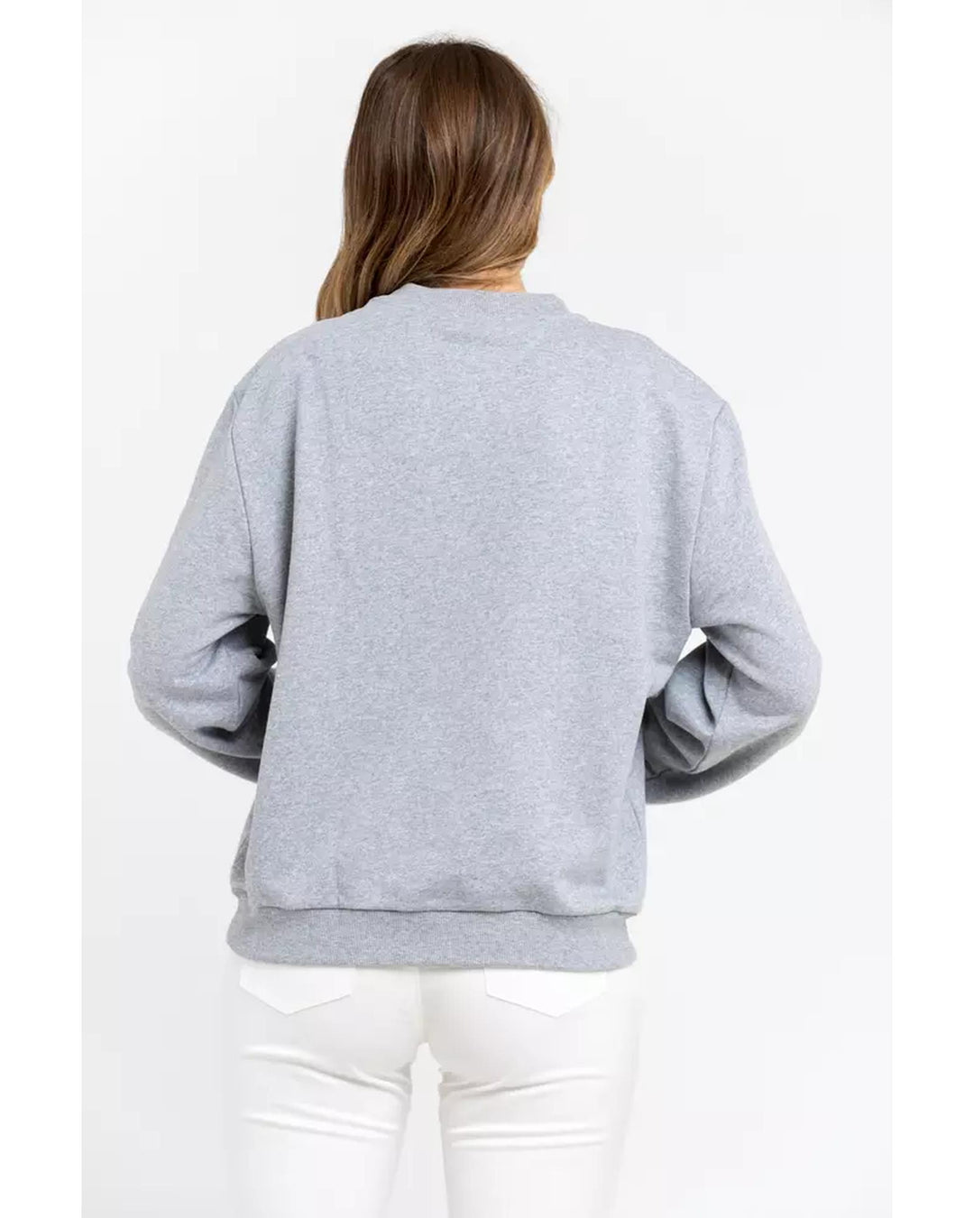 Oversized Round-neck Sweatshirt with Maxi Lettering M Women