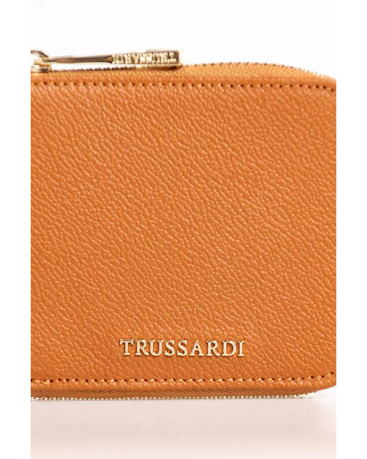 Trussardi Fine-grained Leather Wallet with Metal Lettering Logo One Size Women