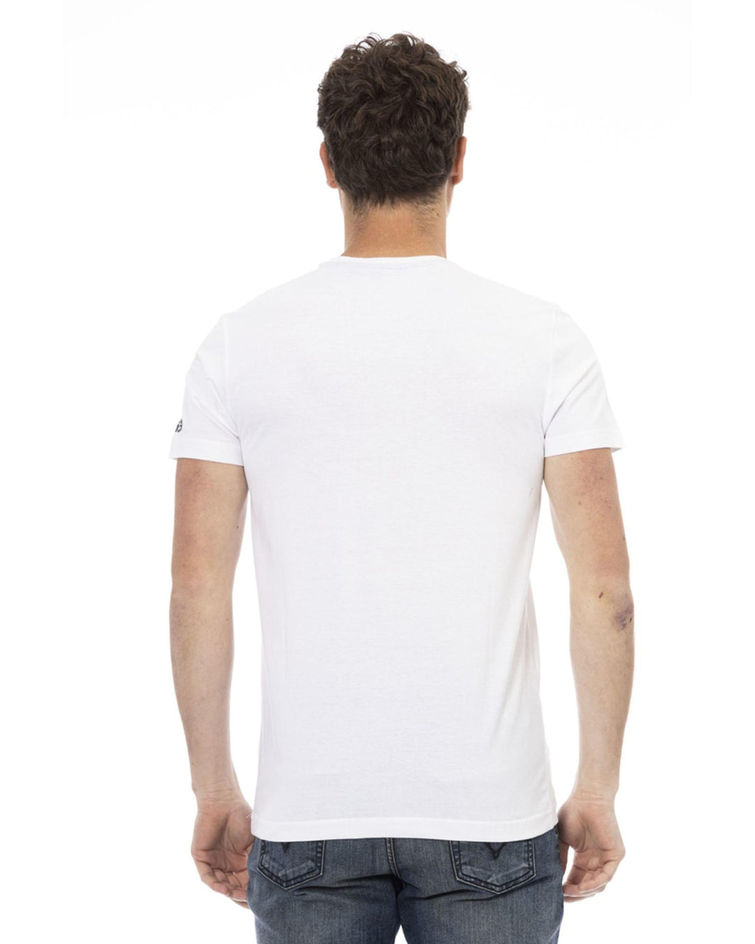 Short Sleeve T-shirt with Round Neck and Front Print L Men