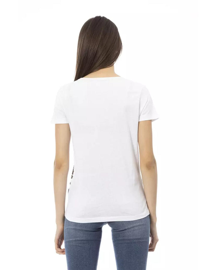 Short Sleeve T-shirt with Round Neck and Front Print M Women