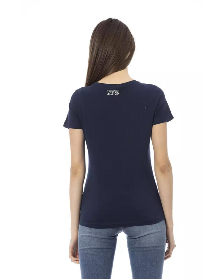 Short Sleeve T-shirt with Round Neck and Front Print XS Women