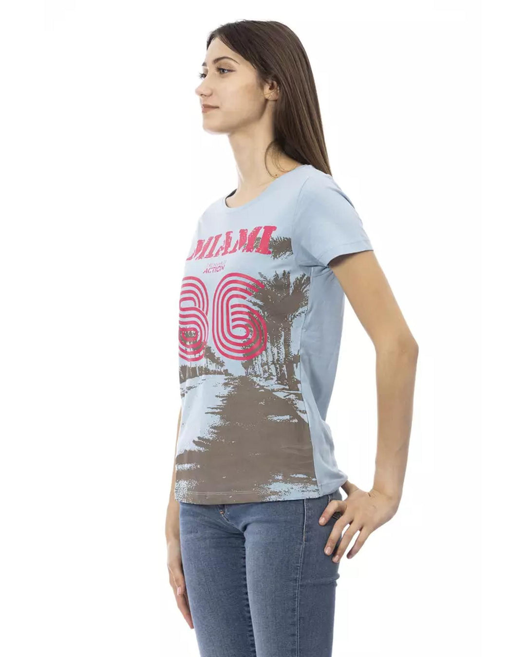 Short Sleeve T-shirt with Front Print L Women