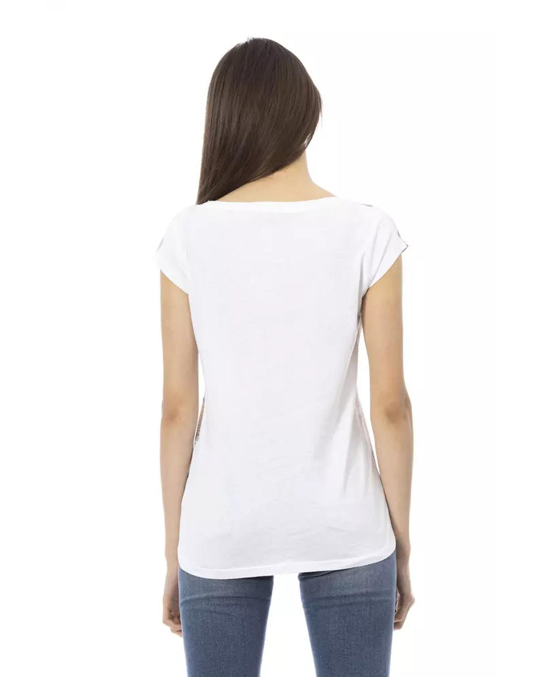 Short Sleeve T-shirt with Front Print L Women