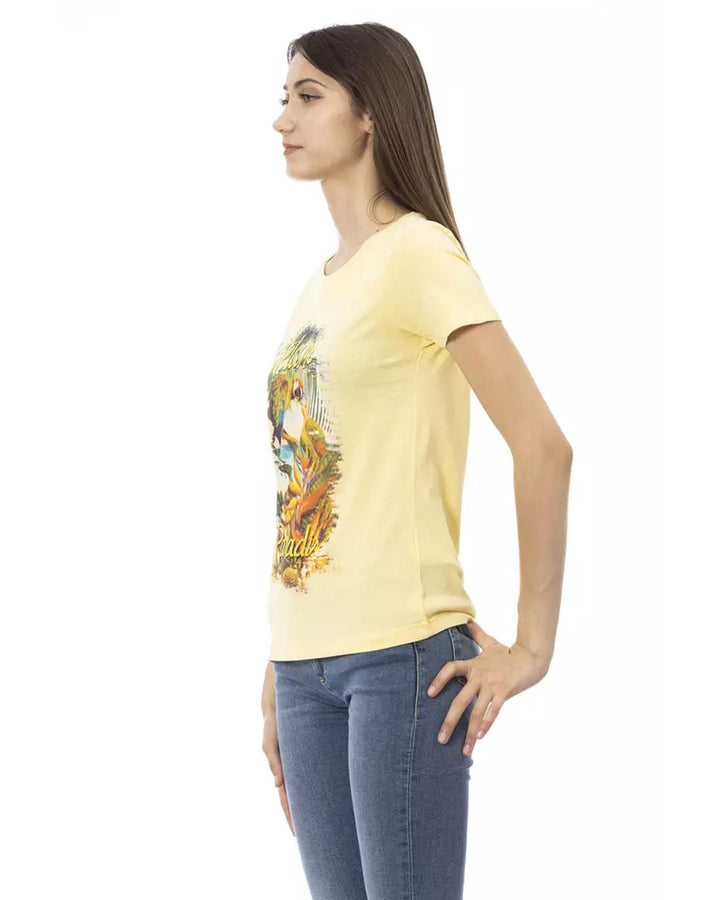 Short Sleeve T-shirt With Round Neck - Front Print L Women