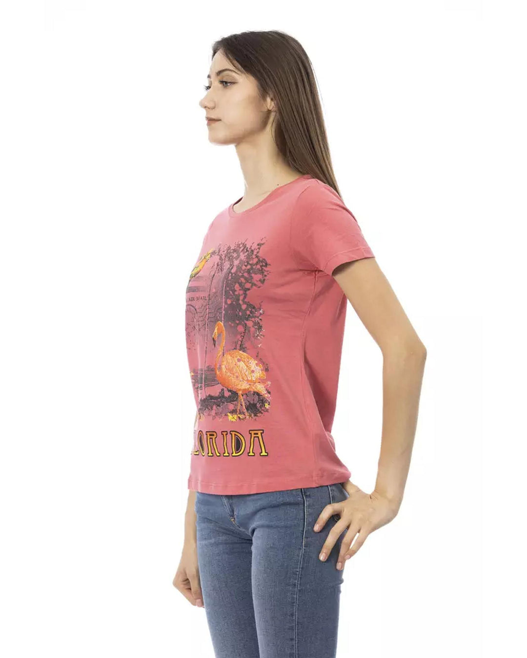 Printed Short Sleeve Round Neck T-shirt M Women