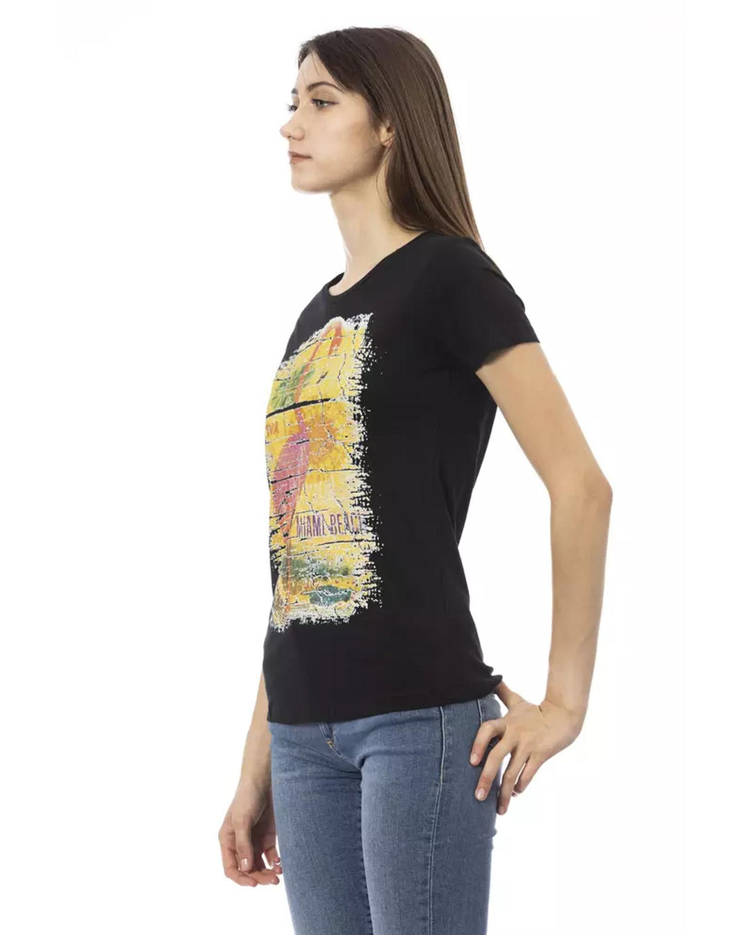 Short Sleeve T-shirt with Front Print L Women