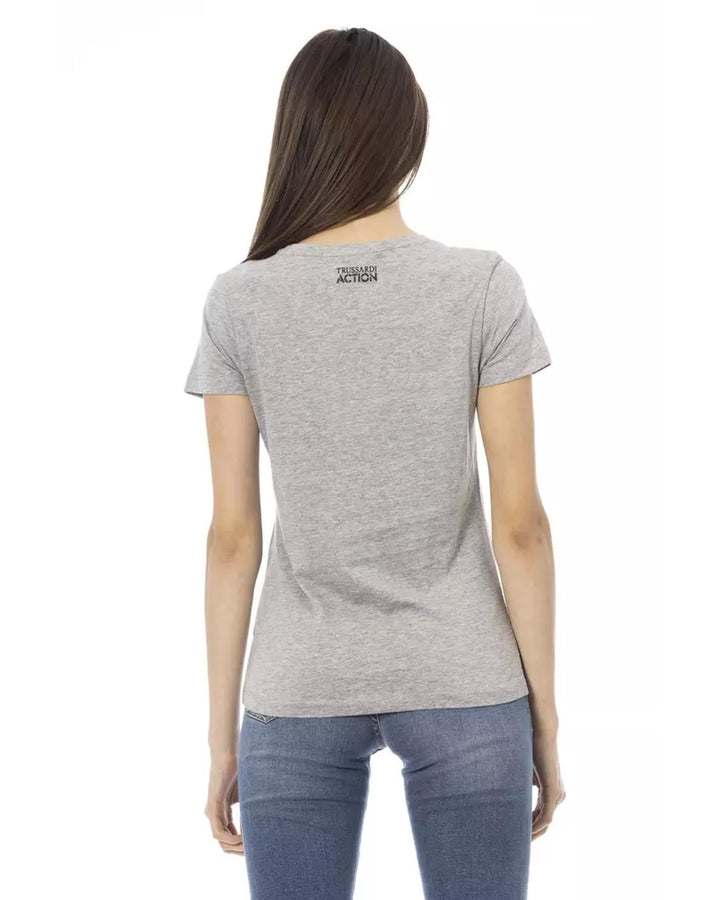 Short Sleeve T-shirt with Round Neck - Front Print M Women