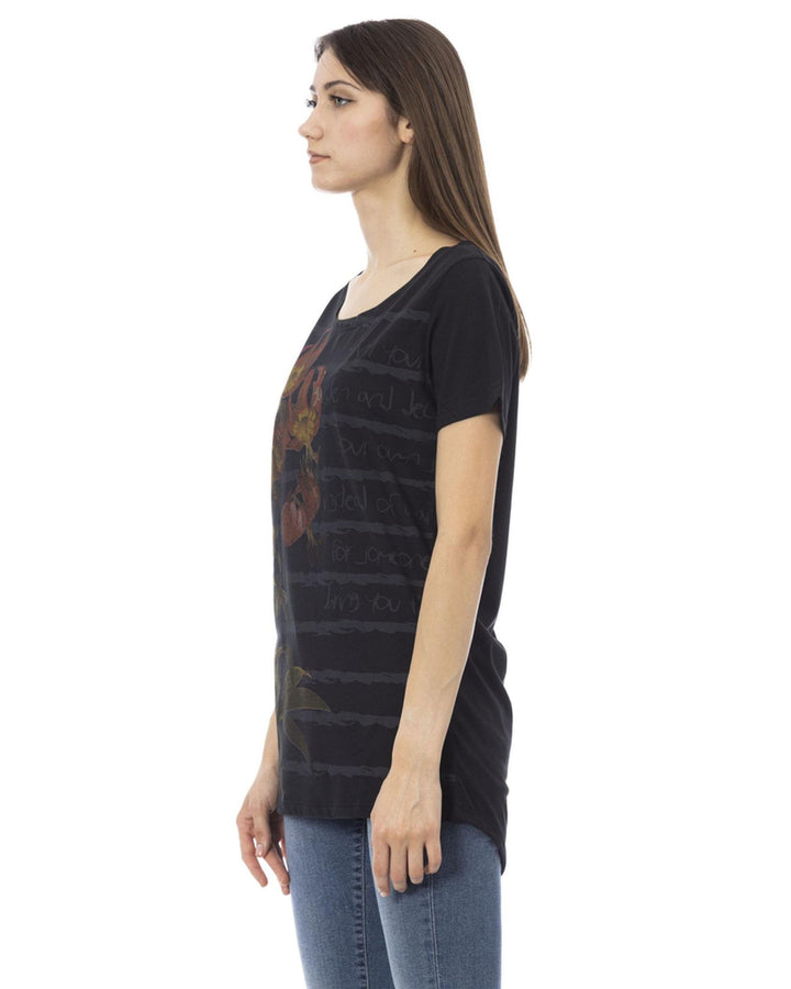 Black Cotton Tops & T-Shirt XL Women