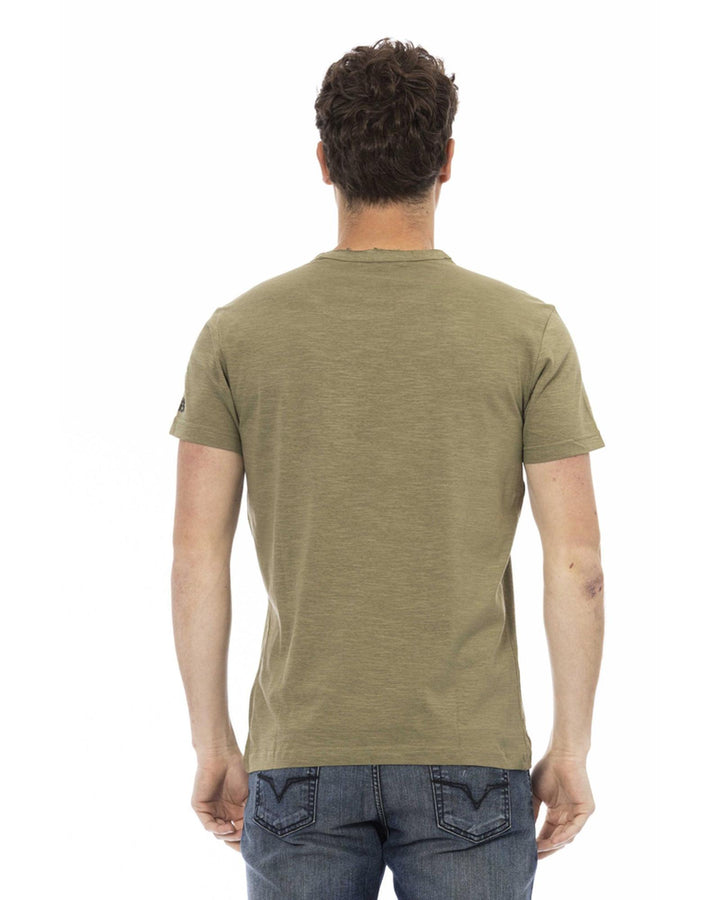 Short Sleeve T-shirt with Round Neck and Front Print M Men