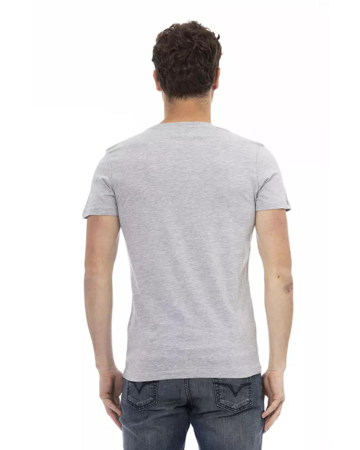 Short Sleeve Round Neck T-shirt with Front Print M Men