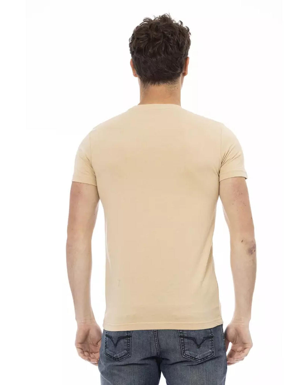 Short Sleeve T-shirt with Round Neck and Front Print M Men