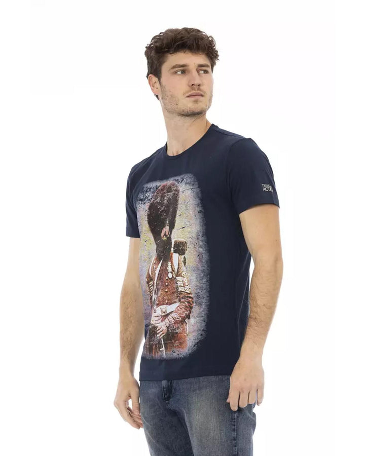 Short Sleeve T-shirt with Round Neck and Front Print M Men