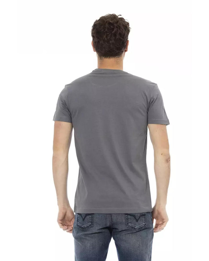 Short Sleeve T-shirt with Round Neck - Front Print L Men