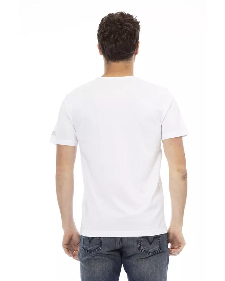 Short Sleeve Round Neck T-shirt with Front Print L Men