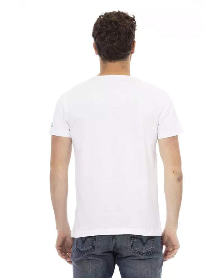 Short Sleeve T-shirt with Round Neck and Front Print 2XL Men