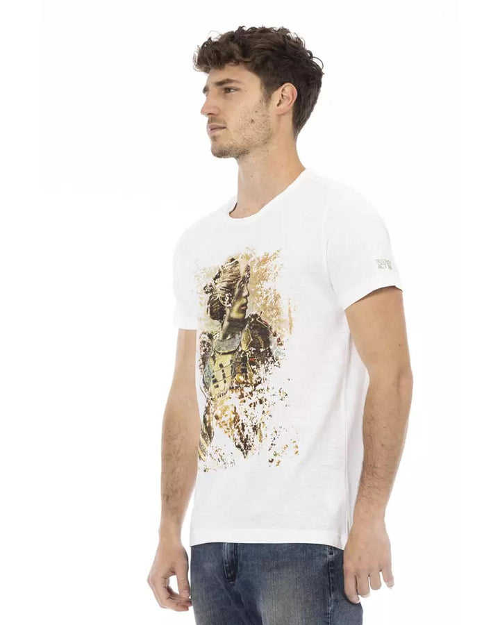 Short Sleeve T-shirt with Round Neck and Front Print 3XL Men