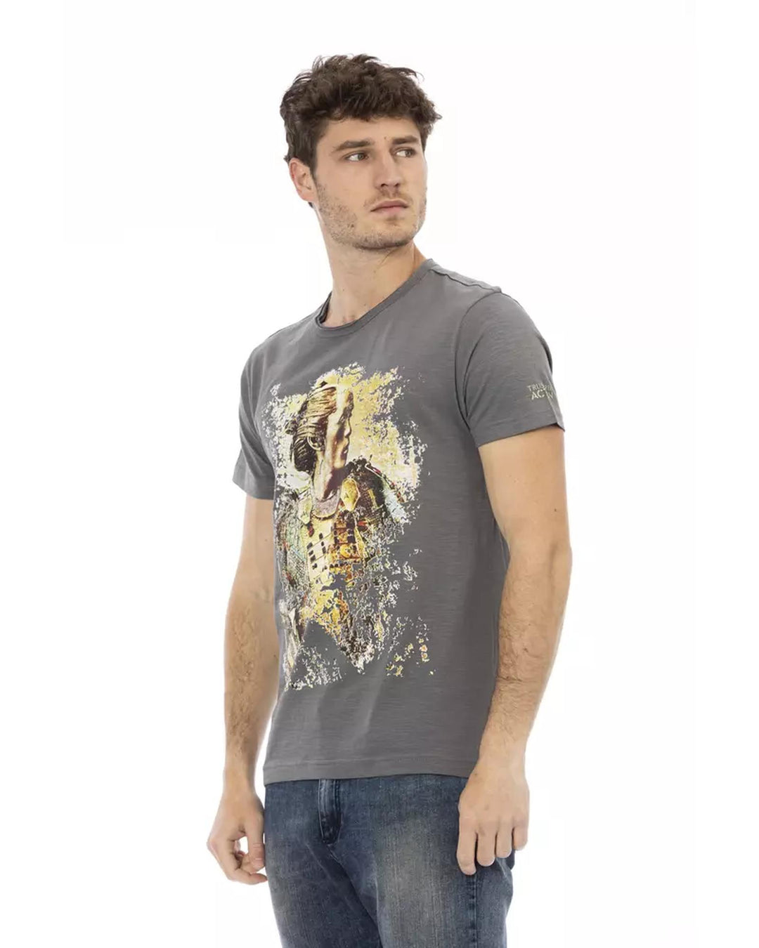 Printed Round Neck Short Sleeve T-Shirt S Men