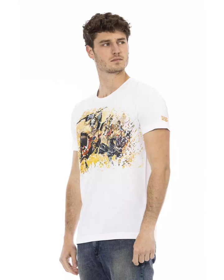 Short Sleeve T-shirt with Round Neck and Front Print L Men