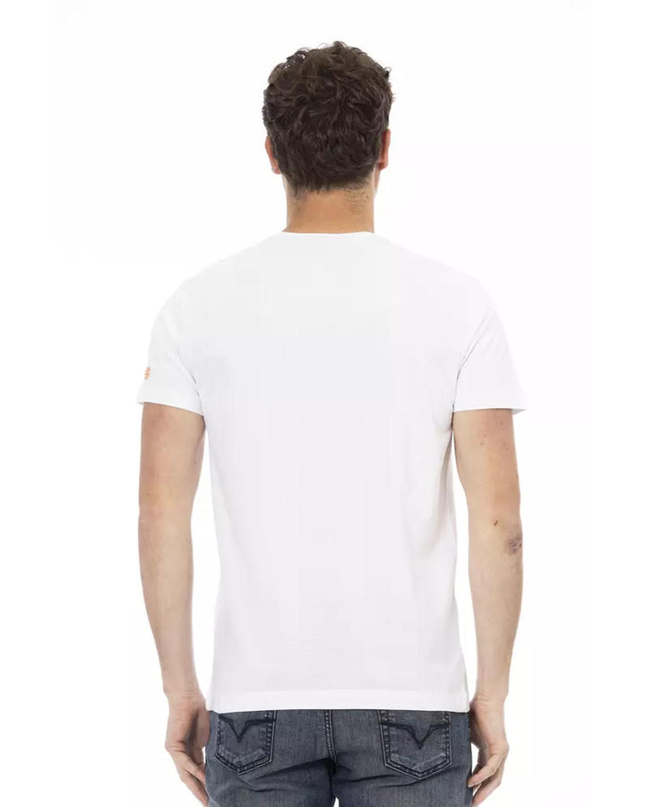 Short Sleeve T-shirt with Round Neck and Front Print L Men