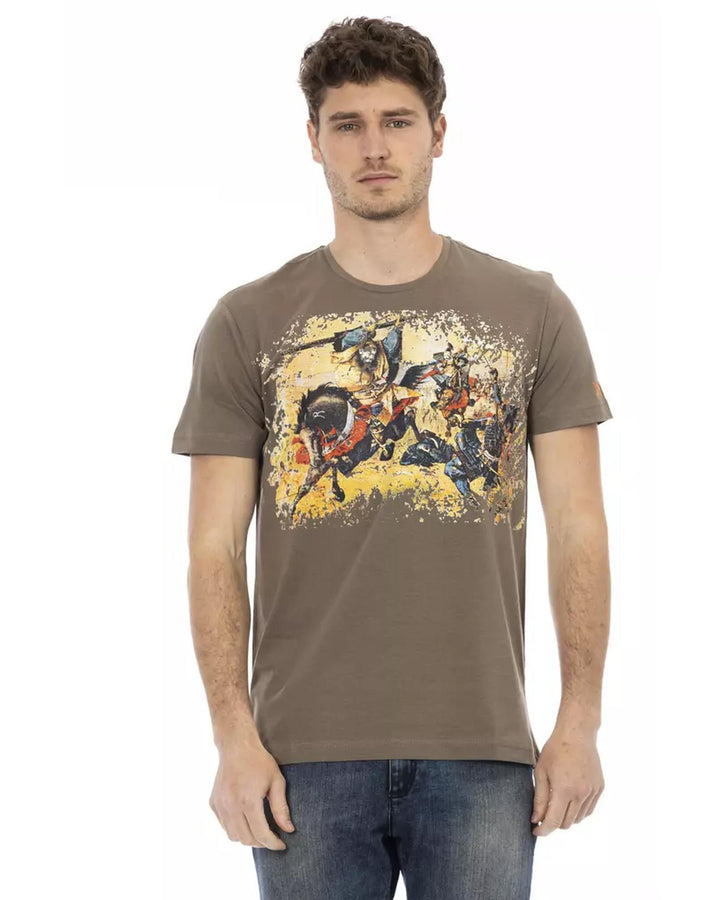 Short Sleeve T-shirt with Round Neck - Front Print 2XL Men