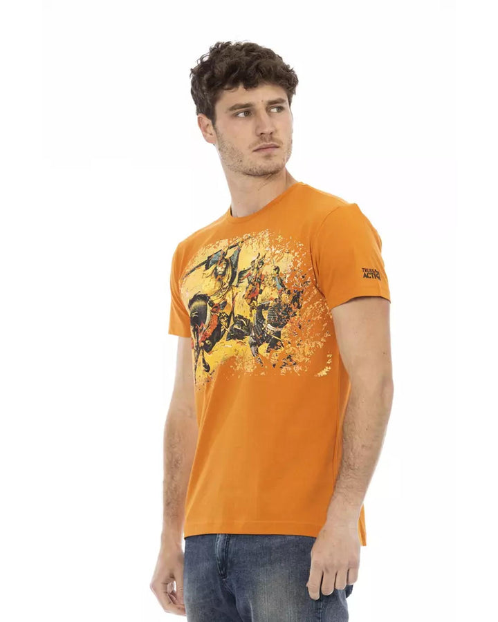 Printed Short Sleeve T-shirt with Round Neck M Men