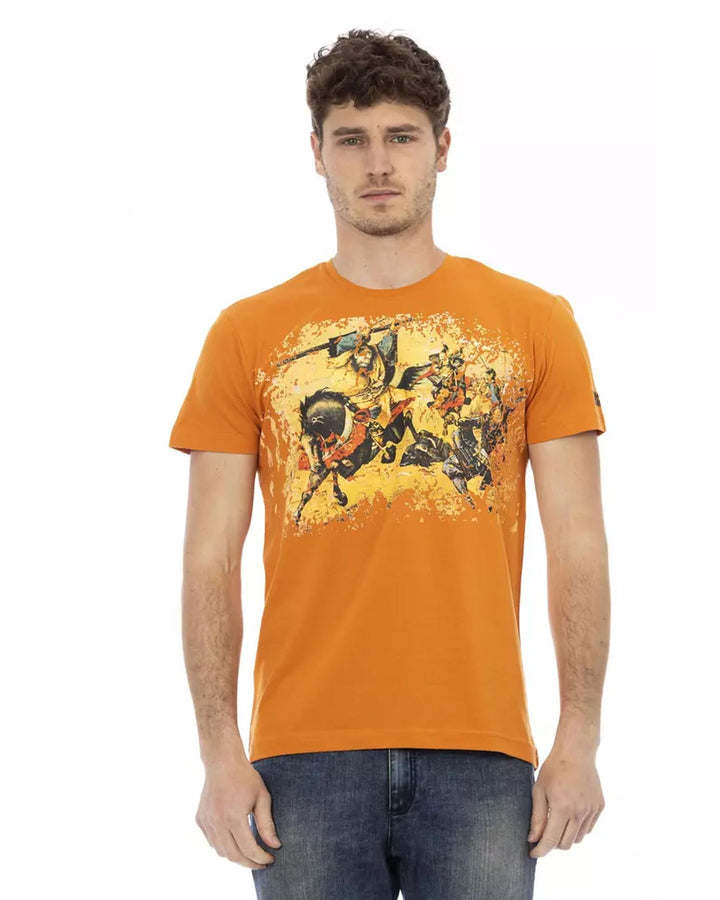 Printed Short Sleeve T-shirt with Round Neck 2XL Men