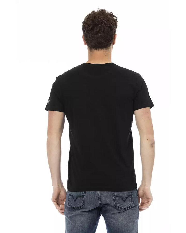 Short Sleeve T-shirt with Round Neck and Front Print XL Men