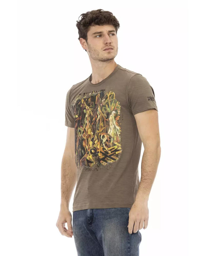 Printed Round Neck Short Sleeve T-shirt XL Men