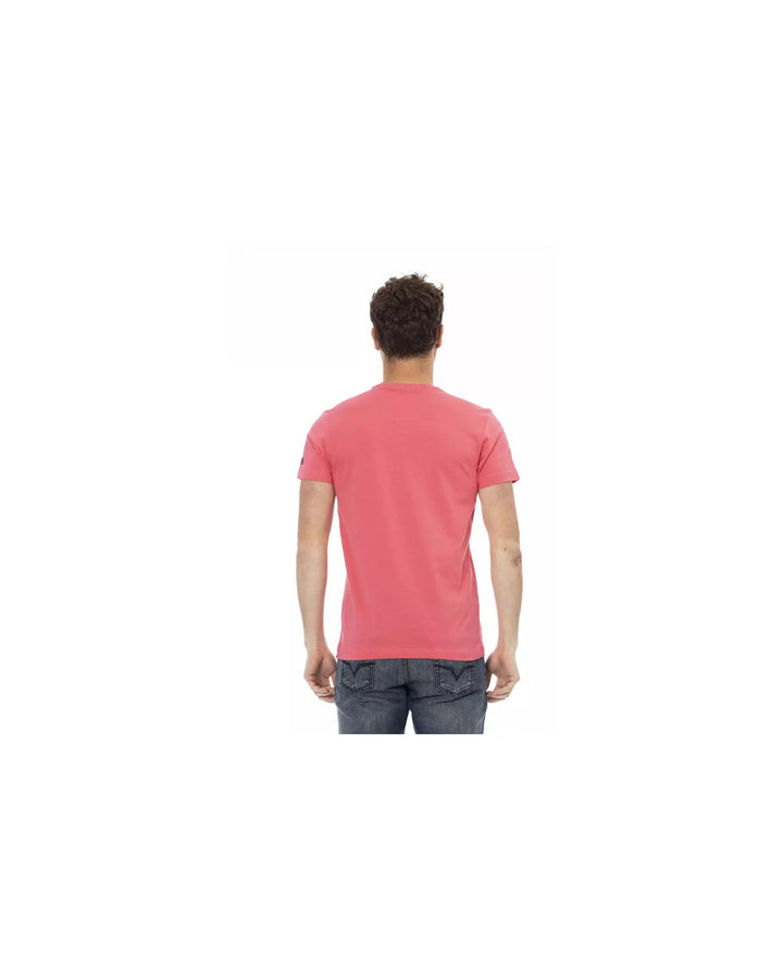 Short Sleeve T-shirt with Round Neck and Front Print M Men