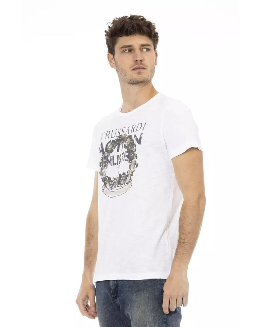 Short Sleeve T-shirt With Round Neck Front Print L Men