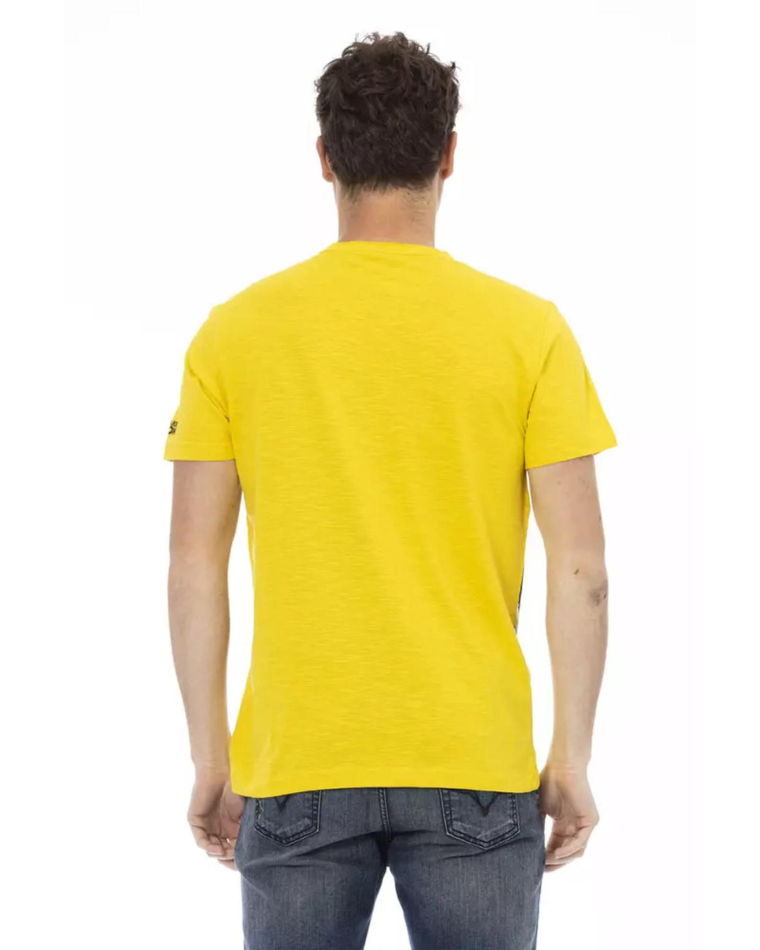 Front Print Short Sleeve T-shirt with Round Neck S Men