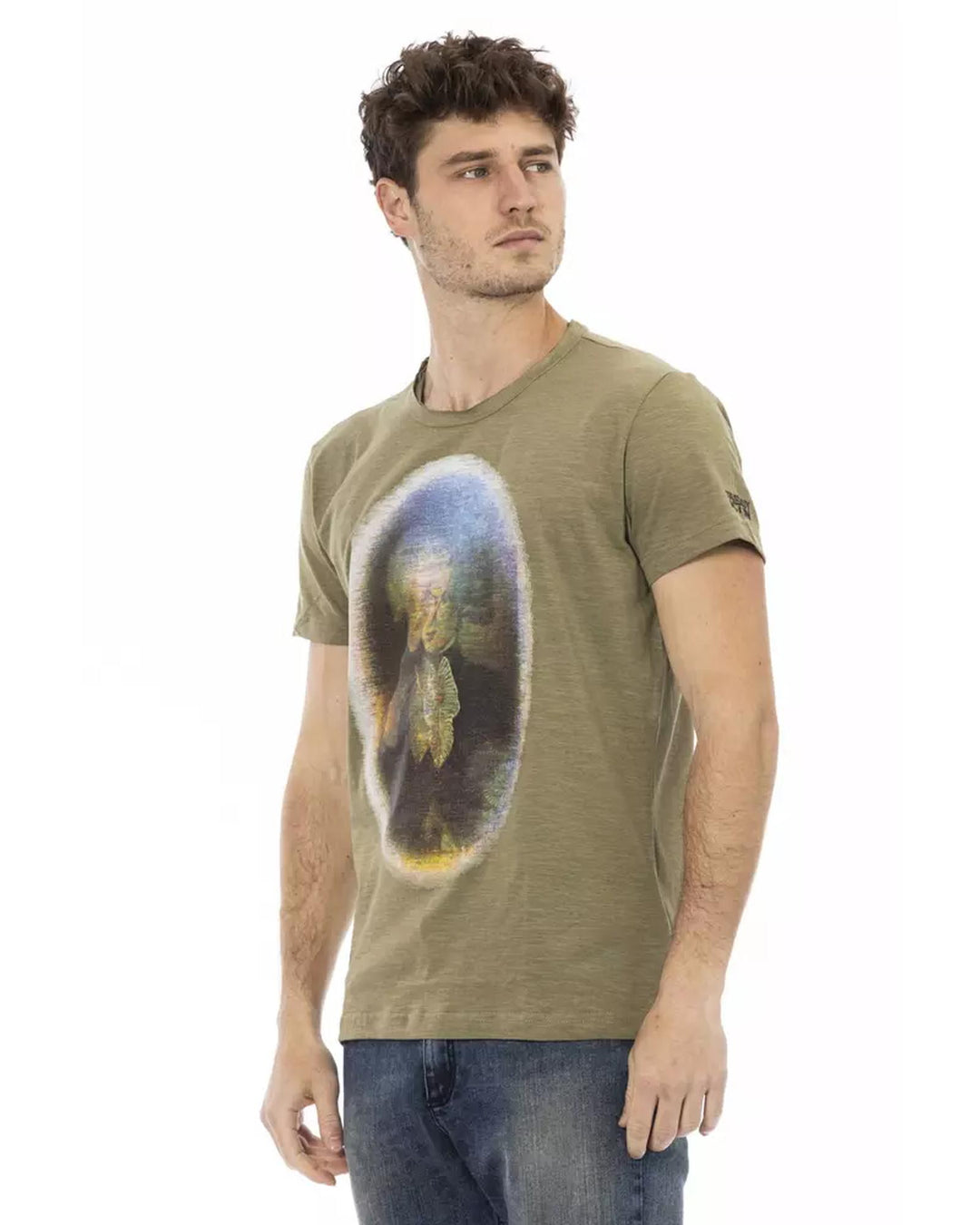 Short Sleeve T-shirt with Front Print 2XL Men