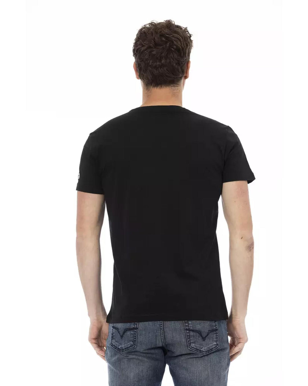 Short Sleeve T-shirt with Round Neck and Front Print L Men