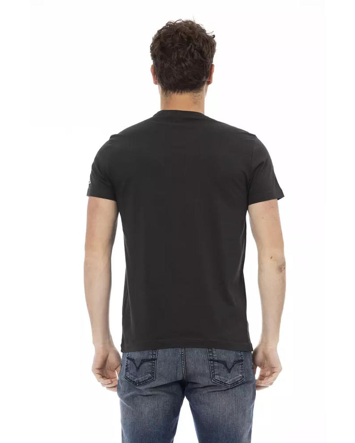 Short Sleeve T-shirt with Round Neck and Front Print M Men