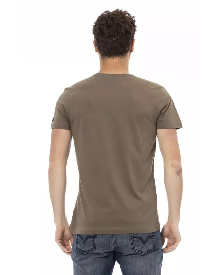 Printed Short Sleeve T-shirt with Round Neck 2XL Men