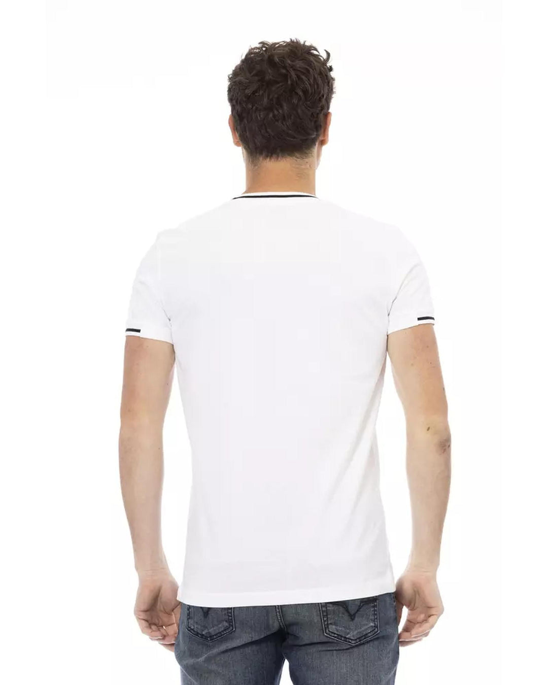 Front Print Short Sleeve T-Shirt with Round Neck XL Men