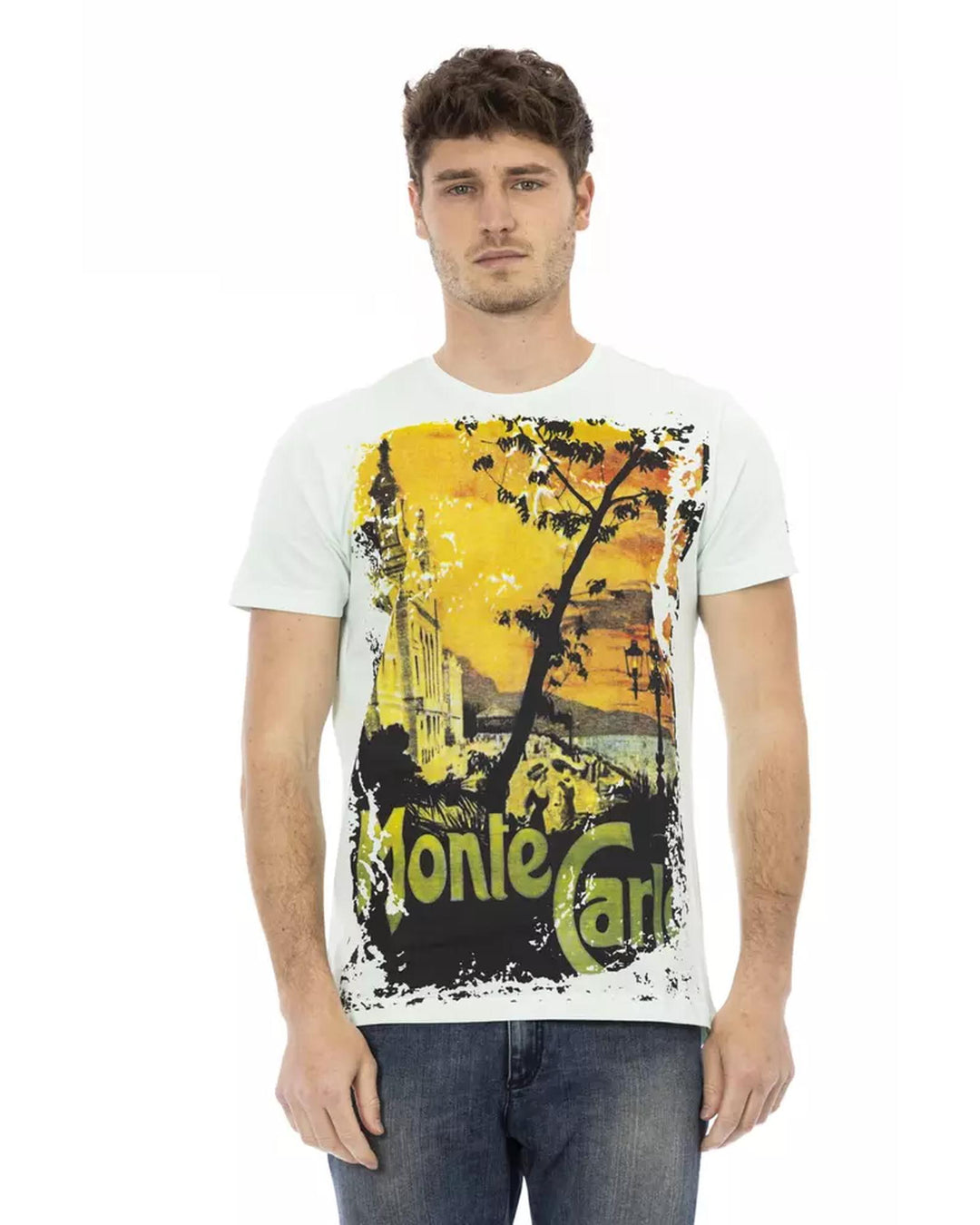 Short Sleeve T-shirt with Front Print 3XL Men