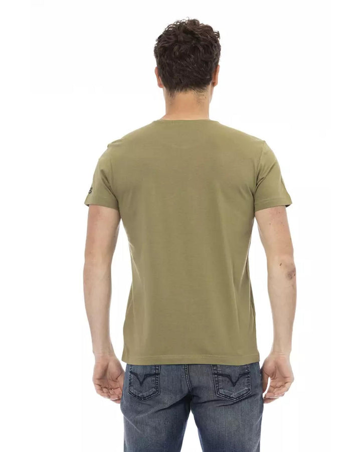 Short Sleeve T-shirt with Round Neck and Front Print M Men