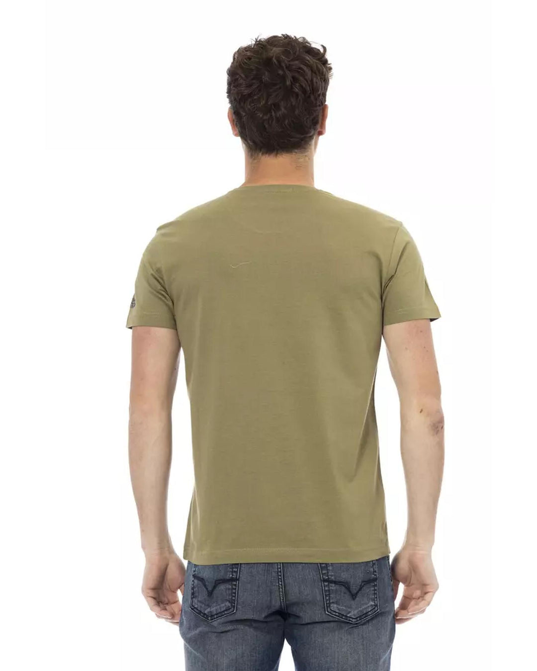 Short Sleeve T-shirt with Round Neck and Front Print S Men